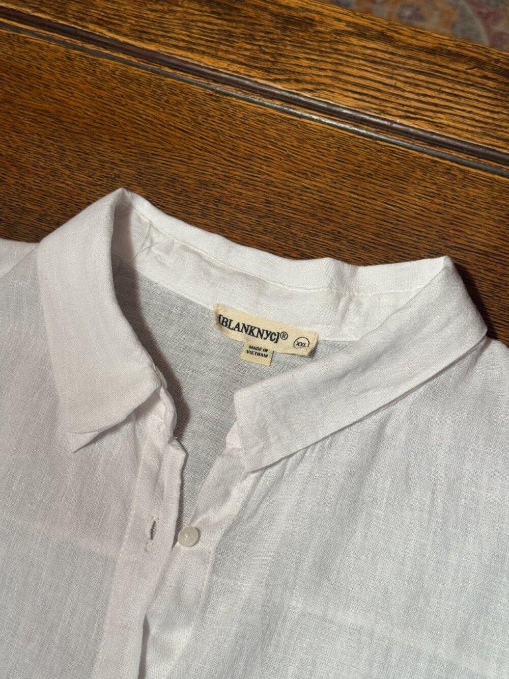 blank nyc linen button up shirt